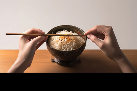 一一碗香喷喷的米饭图片
