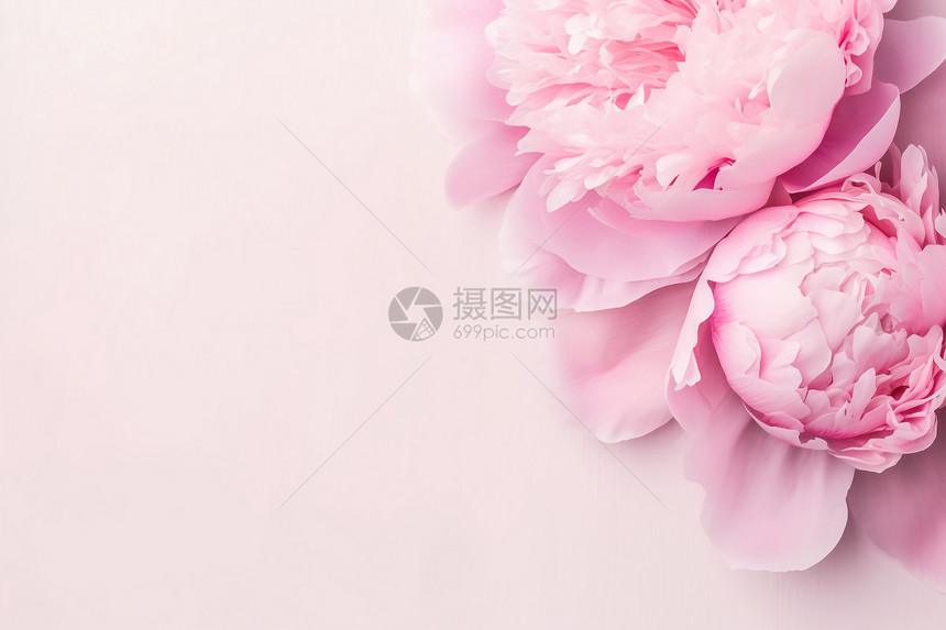 美丽的粉红色牡丹花图片
