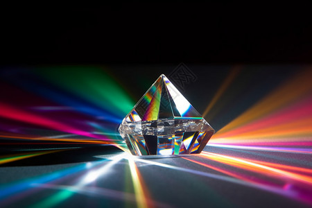 耀眼的钻石棱镜分散七彩灯设计图片
