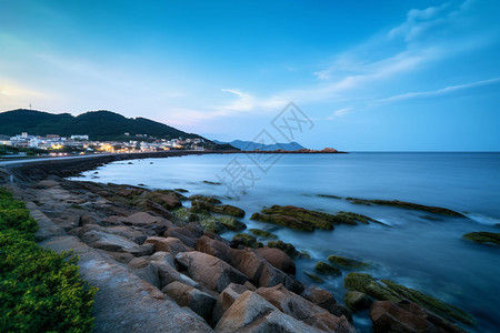 俯拍海岸线风景背景图片