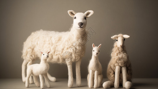 绵羊家族玩具背景图片