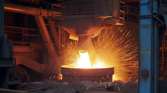 冶炼钢铁的场景背景图片