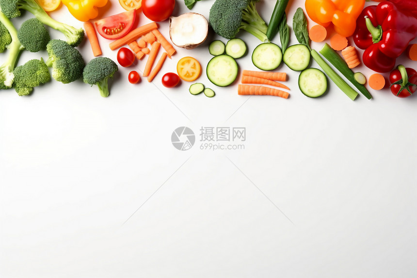 白色背景上的农产品切片图片