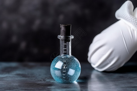 试管和蒸馏瓶化学反应的蒸馏瓶背景
