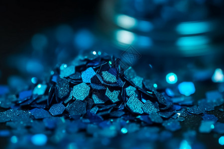 蓝色闪光颗粒矿物质图片