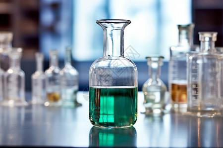 实验室中玻璃瓶背景图片
