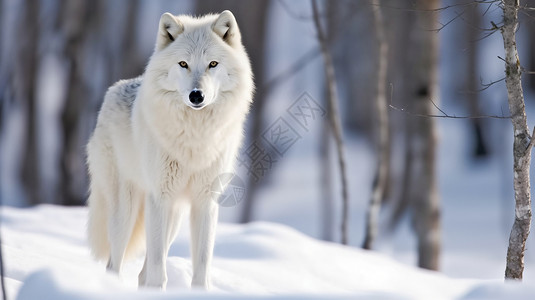雪地的北极狼高清图片