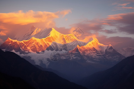 美丽的喜马拉雅山脉背景图片