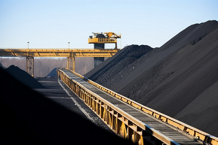 工厂内生产的煤炭高清图片