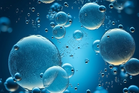 抽象大气泡蓝色背景设计图片