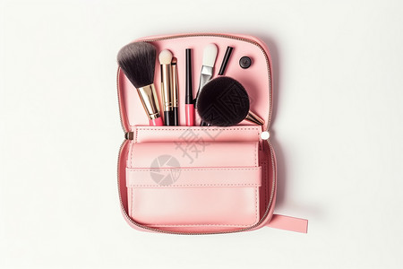 粉色的小型化妆包背景图片