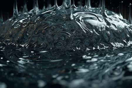 玻璃状流体的3D渲染背景