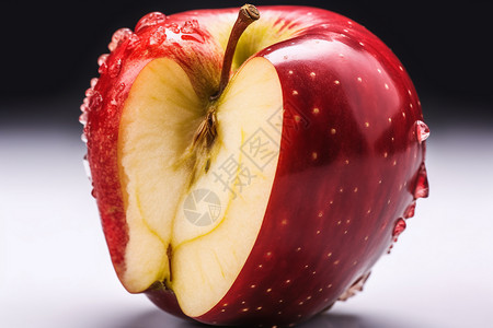 红苹果上有水滴背景图片