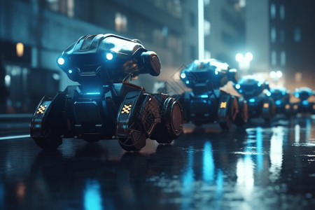 保护的城市的机器人背景图片