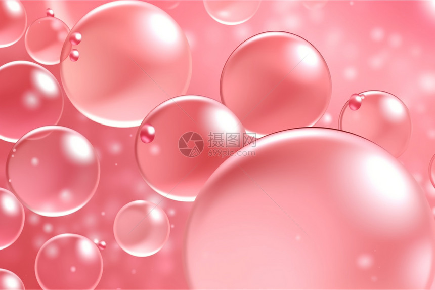 漂浮的粉色气泡图片