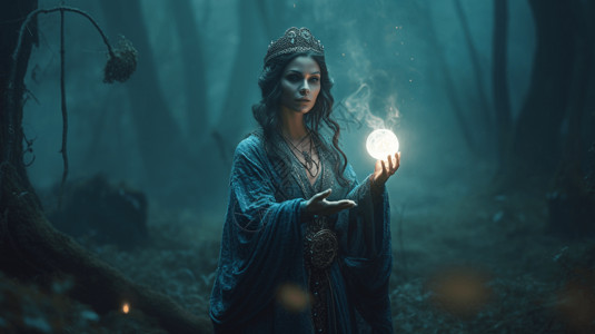 魔法蜡烛神秘的女巫设计图片