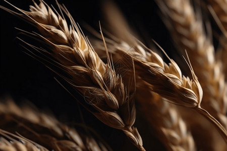 耳朵结构小麦头的特写背景