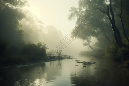 一条宁静的河流背景图片