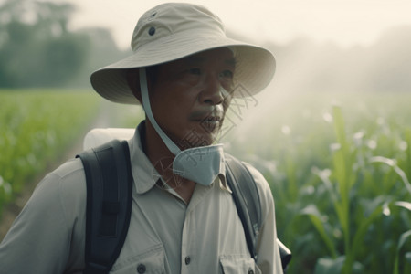 病虫害治理的农民背景图片