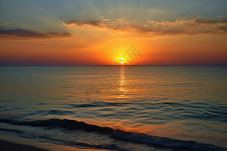 日落海边的美丽景色图片