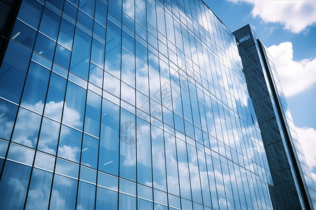 企业建筑大楼的玻璃背景图片