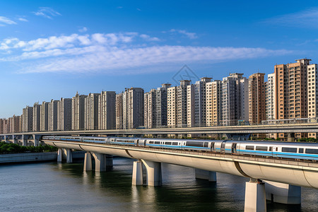 高架桥上的火车高架桥上的地铁背景