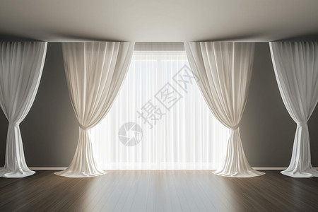 房间里的窗帘背景图片