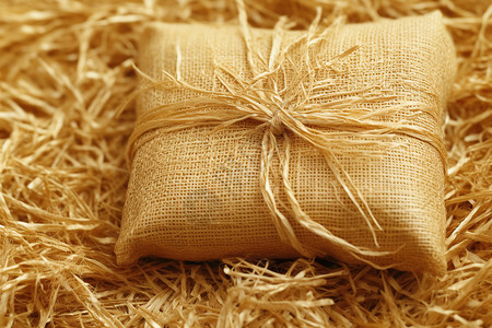 包装精美的稻草背景图片