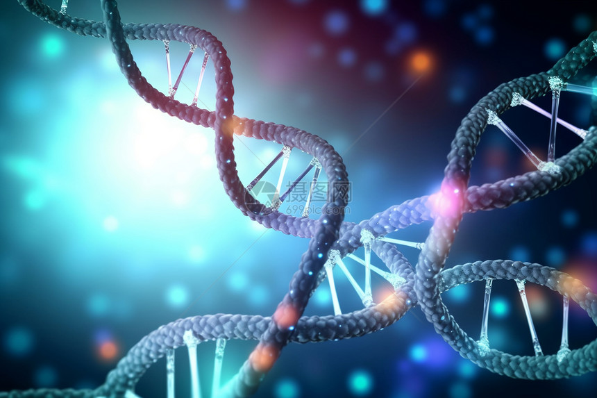 遗传复制的DNA链图片
