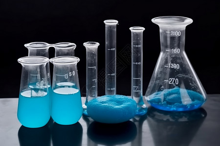 反应容器蓝色化学物质背景