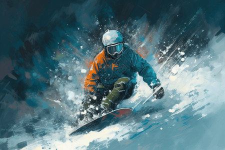 单板滑雪运动员背景图片