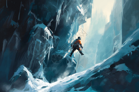 冰山攀岩攀冰者攀爬的照片背景