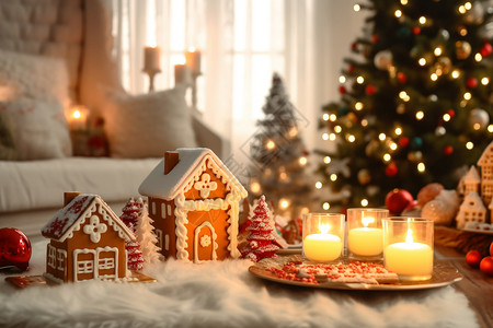 温暖的圣诞房间背景图片