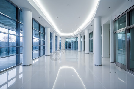 现代化办公楼走廊背景图片