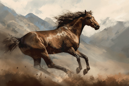 奔跑的马匹背景图片