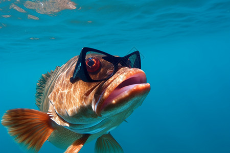 红色石斑鱼背景图片