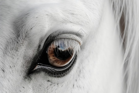 马的眼睛白色的马眼背景
