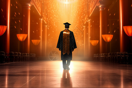 毕业生走向舞台背景图片