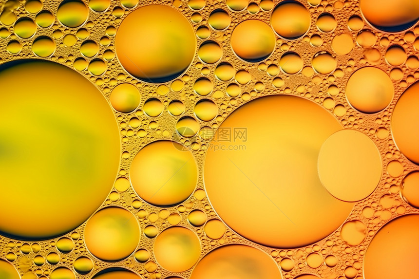 抽象黄色气泡纹理图片