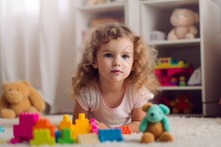玩玩具的小女孩图片