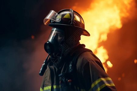 烈火中的消防员背景图片