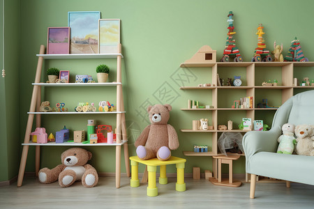 简约儿童玩具房儿童玩具创意收纳角落设计图片