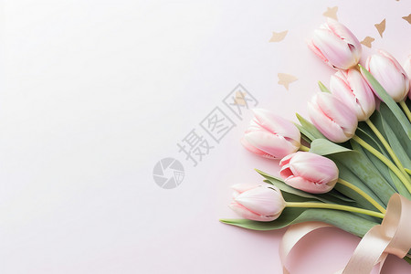 粉色的郁金香背景图片