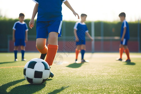 运动活动素材踢足球的儿童球队背景