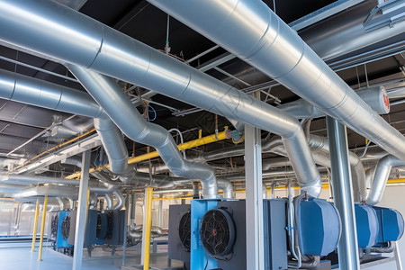 工业暖通空调的管道系统高清图片