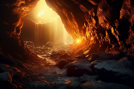 地下溶洞地下热源洞穴设计图片