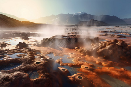 自然温泉火山活动高清图片