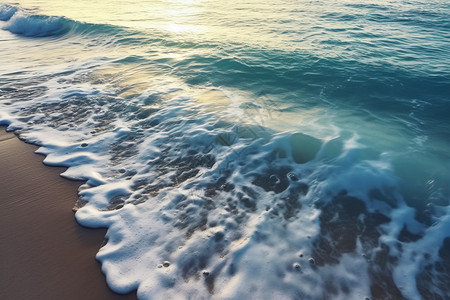 海水泡沫波浪产生泡沫的自然景观背景