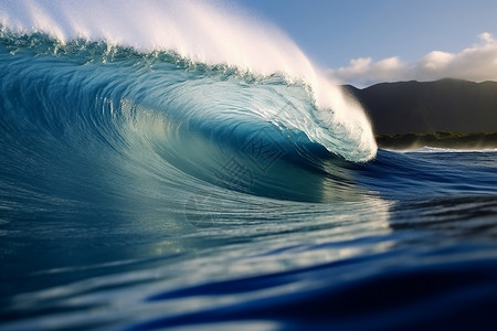 海洋中的巨大波浪高清图片