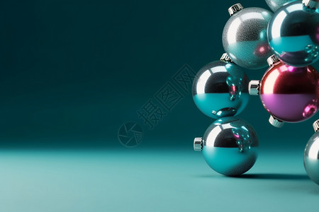 圣诞场景装饰球背景图片